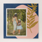 Boho Modern Abstracte Botanische Blue Aangepaste F Legpuzzel (Verticaal)