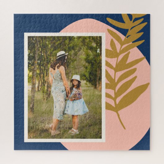 Boho Modern Abstracte Botanische Blue Aangepaste F Legpuzzel (Verticaal)