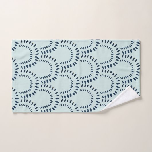 Boho Modern Abstracte lijnen penselen Aqua Bad Handdoek (Handdoek)
