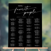 Boho Modern Black Acrylique Mariage Carte de siège (Neutre)