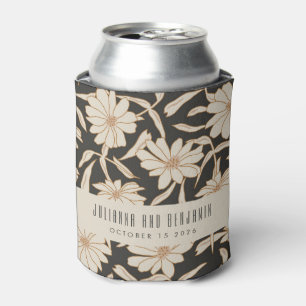 Boho Modern Botanical Black Ivory Custom Wedding Blikjeskoeler