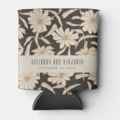 Boho Modern Botanical Black Ivory Custom Wedding Blikjeskoeler (Voorkant)