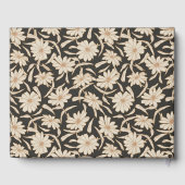 Boho Modern Botanical Black Ivory Custom Wedding Gastenboek (Achterkant)