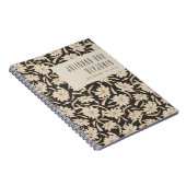 Boho Modern Botanical Black Ivory Custom Wedding Notitieboek (Rechterzijde)