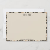 Boho Modern Botanisch Zwart Aangepaste Bruiloft Bedankkaart (Voorkant)