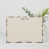 Boho Modern Botanisch Zwart Aangepaste Bruiloft Bedankkaart (Staand voorkant)