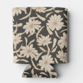 Boho Modern Botanisch Zwart Ivoor Bruiloft Blikjeskoeler (Achterkant)