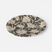 Boho Modern Botanisch Zwart Ivoor Bruiloft Papieren Bordje (Gekanteld)