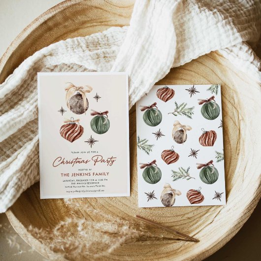 Boho Modern Christmas Party Invitation