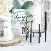 Boho Modern Clear Acryl Huwelijksreis Fonds Bord