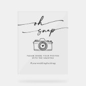 Boho Modern Clear Acryl Oh Snap Wedding Hashtag Acryl Bord (Voorkant)