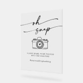 Boho Modern Clear Acryl Oh Snap Wedding Hashtag Acryl Bord (Hoek)