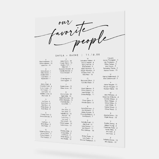 Boho Modern Clear Acryl Trouwstoel Grafiek Acryl Bord (Hoek)