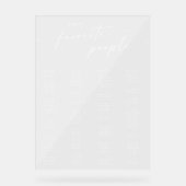 Boho Modern Clear Acrylique Mariage Carte de siège (Recto)