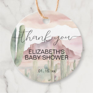 Boho Modern Desert Natuur Cactus Baby shower Bedankjes Labels
