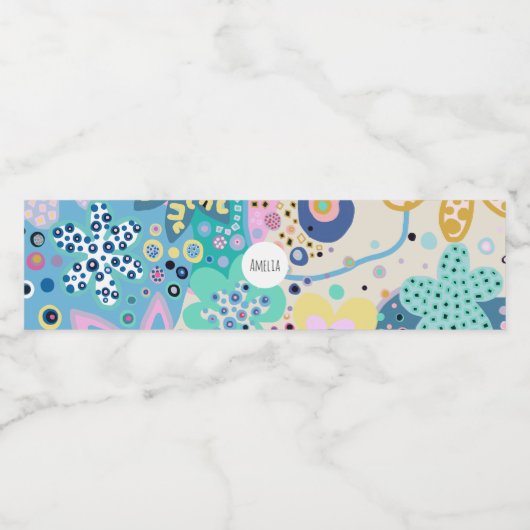 Boho modern design waterfles etiket (Enkel label)