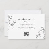 Boho Modern Doodle Wedding Website QR Code RSVP Kaartje (Achterkant)