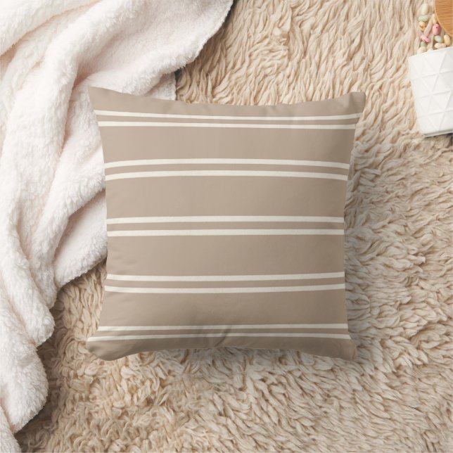 Boho Modern Farmhouse Gender Neutral Stripes Taupe Kussen (Deken)