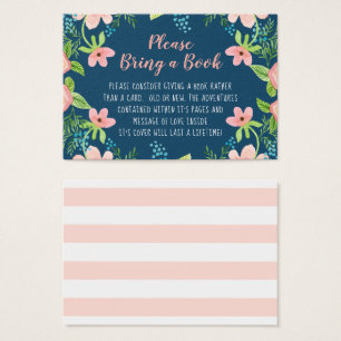 Boho Modern Floral Baby shower Livre Plutôt Carte