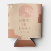 Boho Modern Floral Blush Terracotta Wedding Custom Blikjeskoeler (Voorkant)