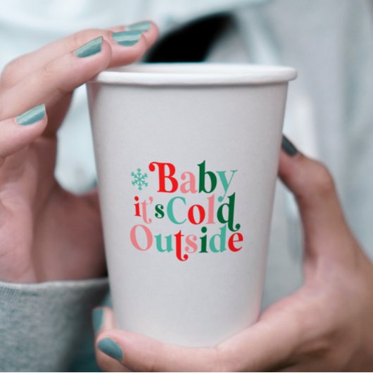 Boho Modern Font Baby Het is koud buiten Kerstmis Papieren Bekers