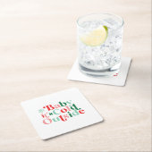 Boho Modern Font Baby Het is koud buiten Kerstmis Vierkante Kartonnen Onderzetter (Insitu)