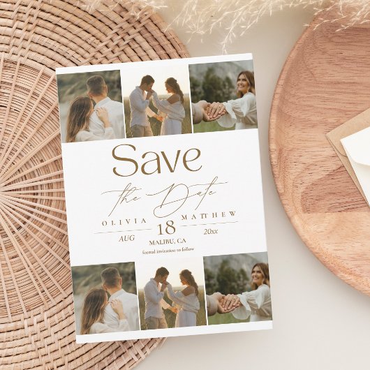 Boho Modern Foto Huwelijk Save the Dates  Save The Date