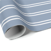 Boho Modern Gender Neutral Striped Coastal Blue Cadeaupapier (Rol Hoek)