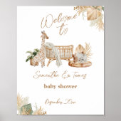 Boho Modern Heart Font Baby shower Welkom Poster (Voorkant)