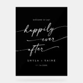 Boho Modern Joyeux Blanc Noir Mariage Bienvenue (Recto)