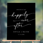 Boho Modern Joyeux Blanc Noir Mariage Bienvenue (Neutre)