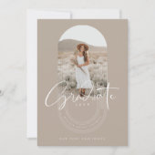 Boho Modern Minimal Photo Arch Grad Announcement Kaart (Voorkant)