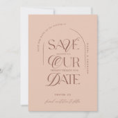 Boho Modern Minimalist Arch Photo Save the Date Kaart (Voorkant)