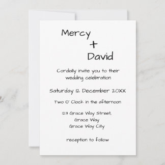 Boho Modern Minimalist Wedding Invitation
