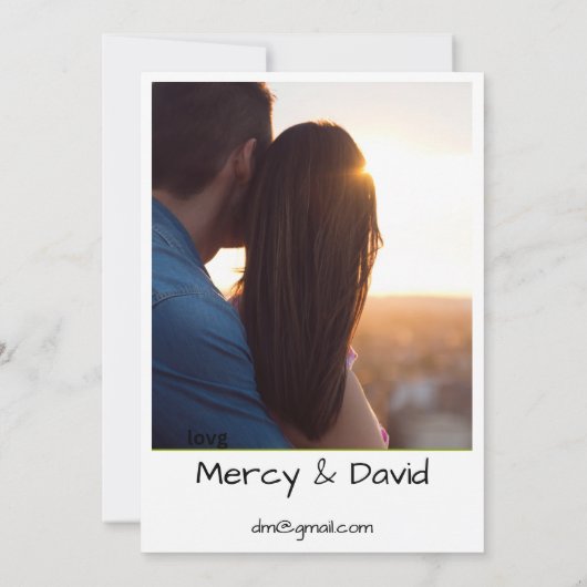 Boho Modern Minimalist Wedding Invitation Kaart (Achterkant)