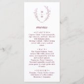 Boho Modern Monogram Wreath Wedding Dinner Menu (Voorkant)