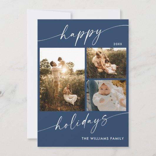 Boho Modern Multiple Photos Carte de Noël (Devant)