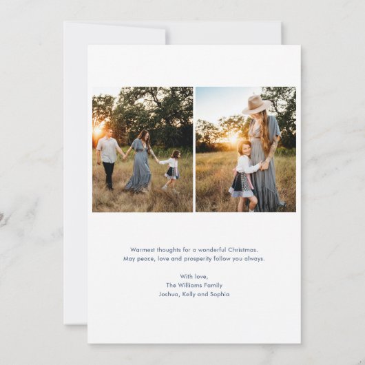 Boho Modern Multiple Photos Carte de Noël (Dos)