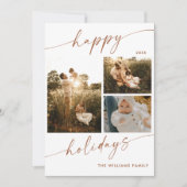 Boho Modern Multiple Photos Carte de Noël (Devant)