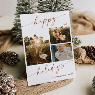 Boho Modern Multiple Photos Carte de Noël