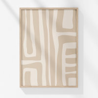 Boho Modern Muted Beige Neutral Abstracte Kunst