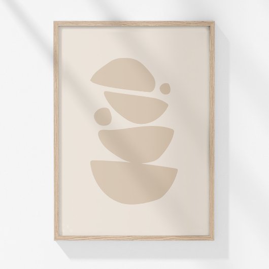 Boho Modern Muted Beige Neutral Bowls Abstracte ku Poster