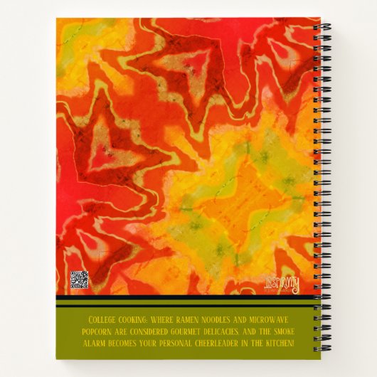 Boho Modern Oranje Favoriete College Recept Notitieboek (Achterkant)