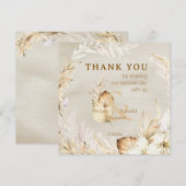 Boho Modern Palm Bloemmotief Bedankkaart (Voorkant / Achterkant)