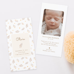 Boho Modern Photo Baby Faire-part de naissance