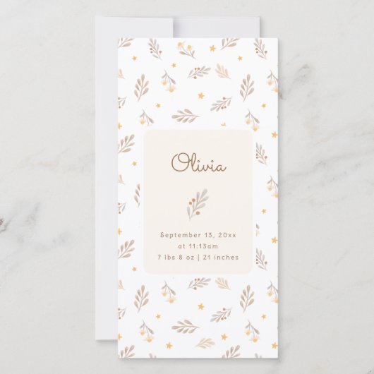 Boho Modern Photo Baby Faire-part de naissance (Devant)