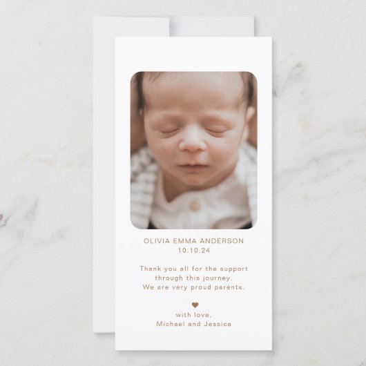 Boho Modern Photo Baby Faire-part de naissance (Dos)