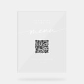 Boho Modern QR Code Blanc Clear Mariage Menu (Recto)