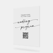 Boho Modern QR Code Clear Acryl Trouwprogramma Acryl Bord (Hoek)