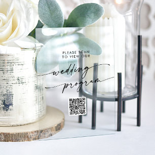 Boho Modern QR Code Clear Acryllique Programme de 